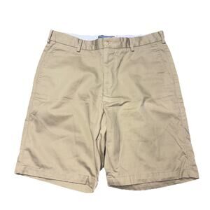 Peter Millar Twill MC0B31 Tan Khaki Chino Shorts Men's 33 YALE Embroidery